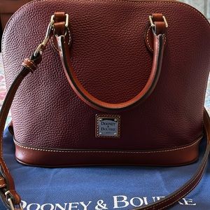 Dooney & Bourke pebbled leather cranberry Zip Zip satchel